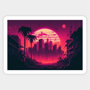 Retrowave 80s Miami Sticker